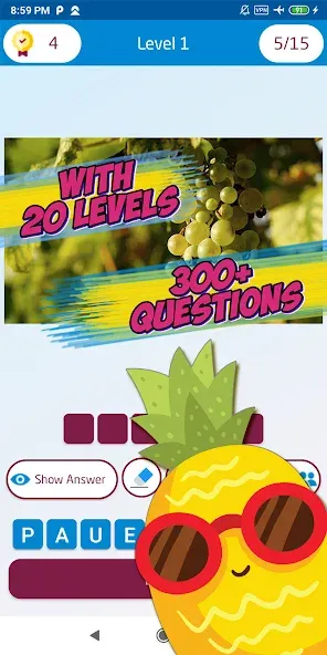 Guess the fruit name game МОД/Взлом [Бесконечные деньги, Монеты и Мега MOD] Screenshot 3