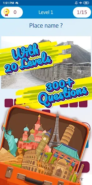 Guess the famous place МОД/Взлом [Много монет, Открытые уровни и Мега MOD] Screenshot 3