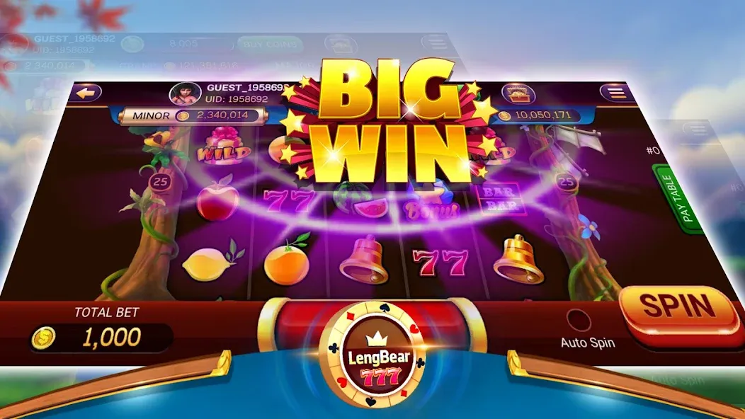 LengBear 777 - Khmer Games (Ленгбир 777) МОД/Взлом [Меню, Бесконечные монеты и Открытые уровни] Screenshot 3