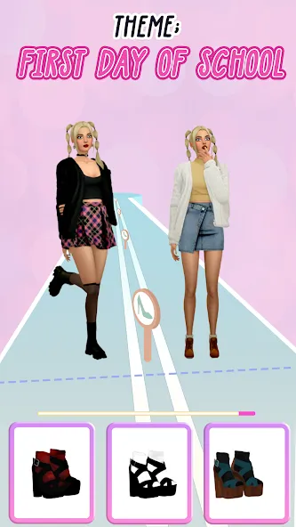 Fashion Battle - Girl Dress Up МОД/Взлом [Меню, Бесконечные монеты и Открытые уровни] Screenshot 1