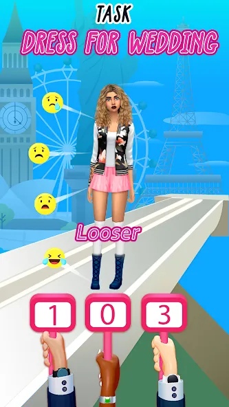 Fashion Battle - Girl Dress Up МОД/Взлом [Меню, Бесконечные монеты и Открытые уровни] Screenshot 3