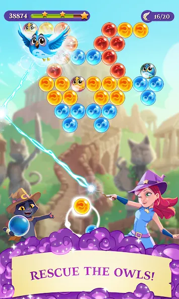 Bubble Witch 3 Saga (Бабл Витч 3 Сага) МОД/Взлом [Меню, Бесконечные монеты и Открытые уровни] Screenshot 1