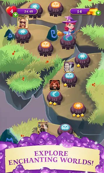 Bubble Witch 3 Saga (Бабл Витч 3 Сага) МОД/Взлом [Меню, Бесконечные монеты и Открытые уровни] Screenshot 4