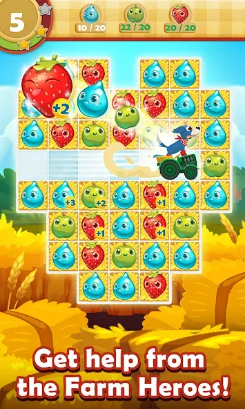 Farm Heroes Saga (Фарм Хероус Сага) МОД/Взлом [Меню, Бесконечные монеты и Открытые уровни] Screenshot 3