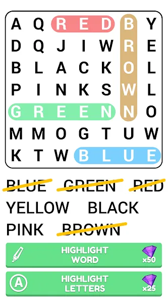Word Search Puzzle Game МОД/Взлом [Все открыто, Дополнительные деньги и Меню MOD] Screenshot 2