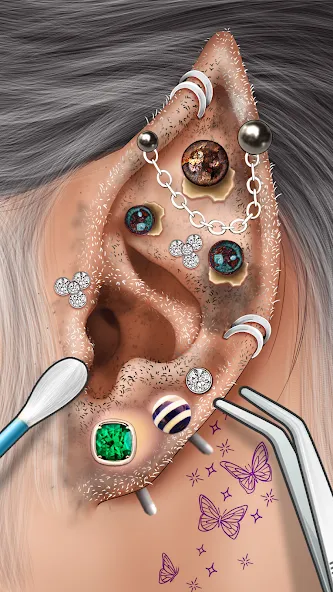 Ear Salon ASMR Ear Wax& Tattoo (АСМР) МОД/Взлом [Меню, Бесконечные монеты и Открытые уровни] Screenshot 3