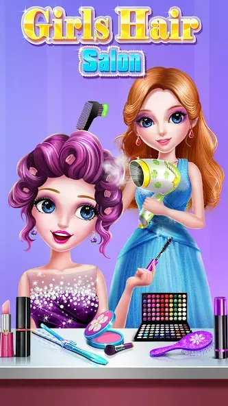 Girls Hair Salon МОД/Взлом [Все открыто, Дополнительные деньги и Меню MOD] Screenshot 2