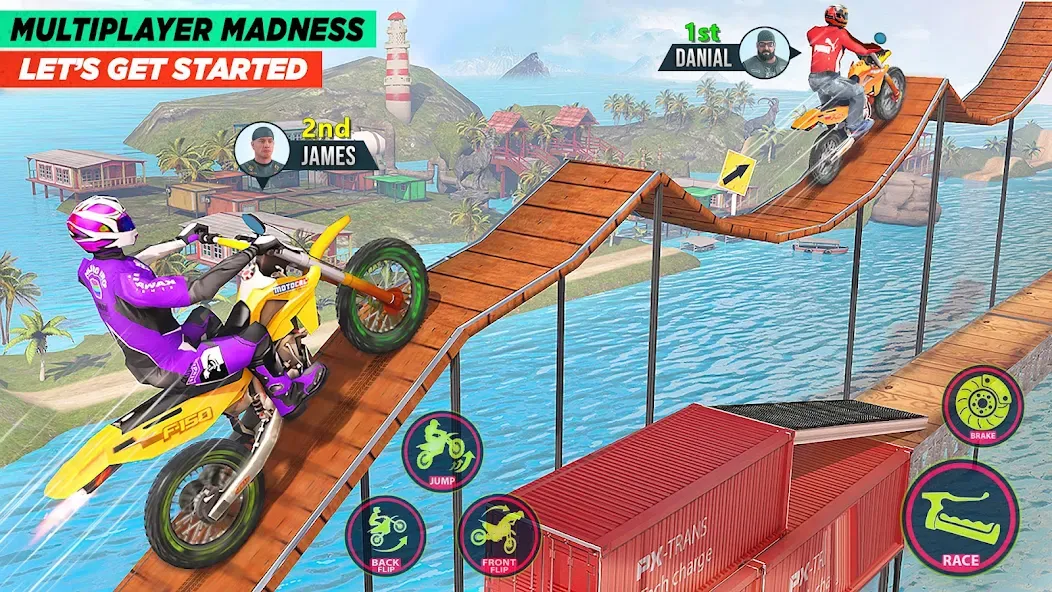 Bike Stunt Game: Tricks Master МОД/Взлом [Меню, Бесконечные монеты и Открытые уровни] Screenshot 1