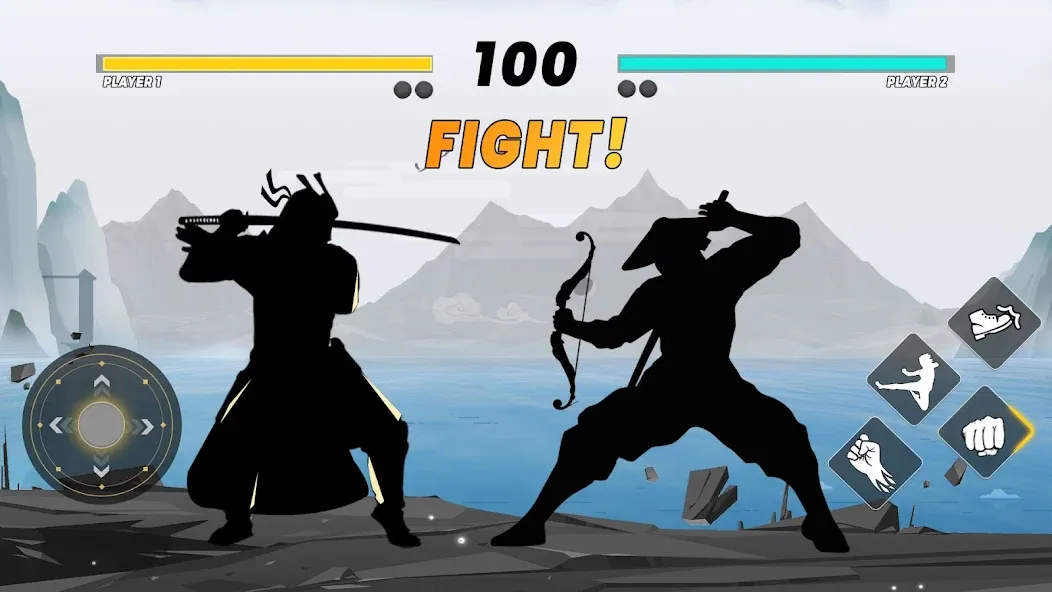Sword Shadow Fighting Game 3D МОД/Взлом [Меню, Бесконечные монеты и Открытые уровни] Screenshot 1