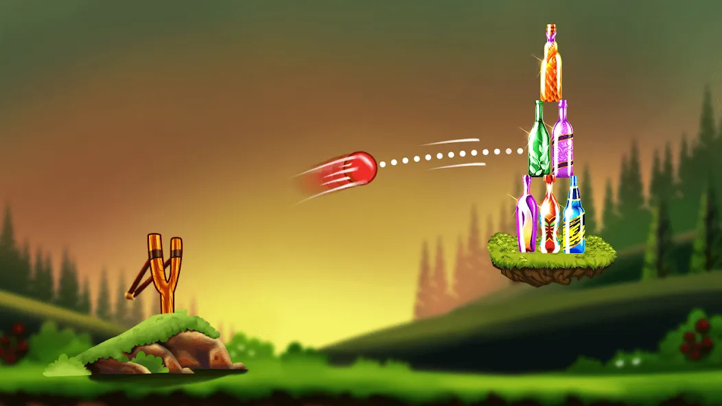 Bottle Shooting Game 2 МОД/Взлом [Меню, Бесконечные монеты и Открытые уровни] Screenshot 1