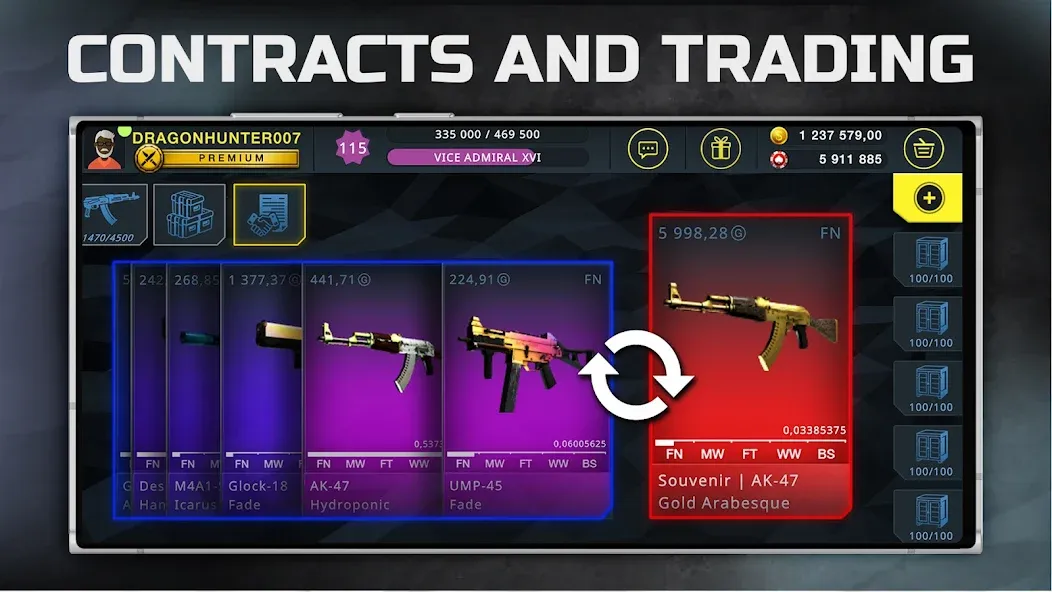 Case Chase: Simulator for CSGO МОД/Взлом [Меню, Бесконечные монеты и Открытые уровни] Screenshot 5