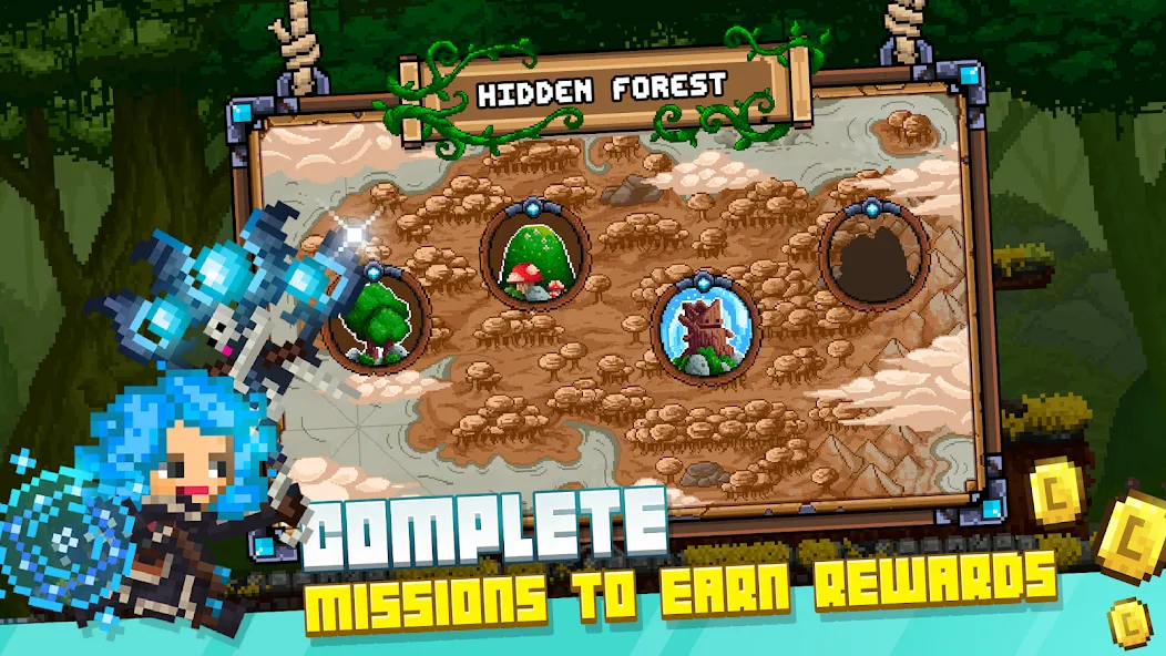 Bit Heroes Runner: Pixel Blitz (Бит Хероес Раннер) МОД/Взлом [Меню, Бесконечные монеты и Открытые уровни] Screenshot 3