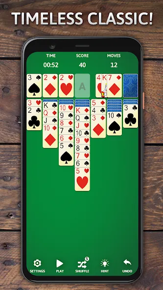 Solitaire Classic Era Games МОД/Взлом [Меню, Бесконечные монеты и Открытые уровни] Screenshot 1