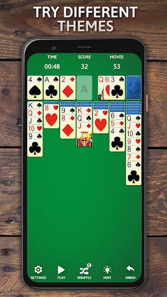 Solitaire Classic Era Games МОД/Взлом [Меню, Бесконечные монеты и Открытые уровни] Screenshot 3