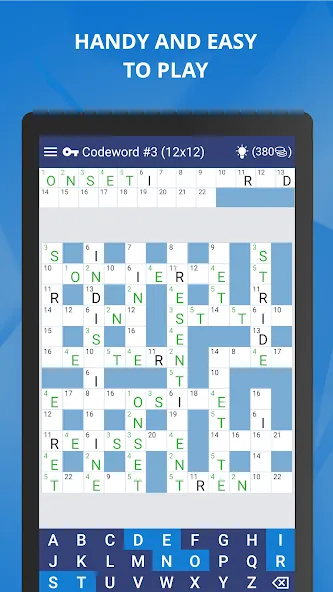 Keywords — Codeword Puzzle МОД/Взлом [Меню, Бесконечные монеты и Открытые уровни] Screenshot 1