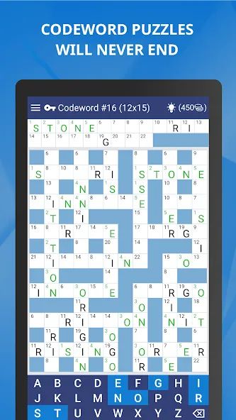 Keywords — Codeword Puzzle МОД/Взлом [Меню, Бесконечные монеты и Открытые уровни] Screenshot 2