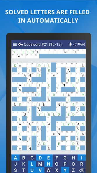 Keywords — Codeword Puzzle МОД/Взлом [Меню, Бесконечные монеты и Открытые уровни] Screenshot 4