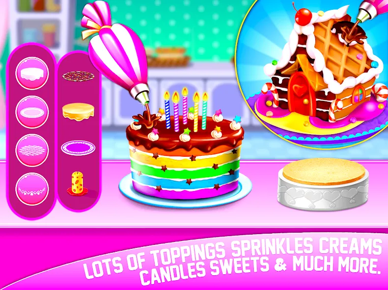 Cake Maker Sweet Bakery Games МОД/Взлом [Меню, Бесконечные монеты и Открытые уровни] Screenshot 1