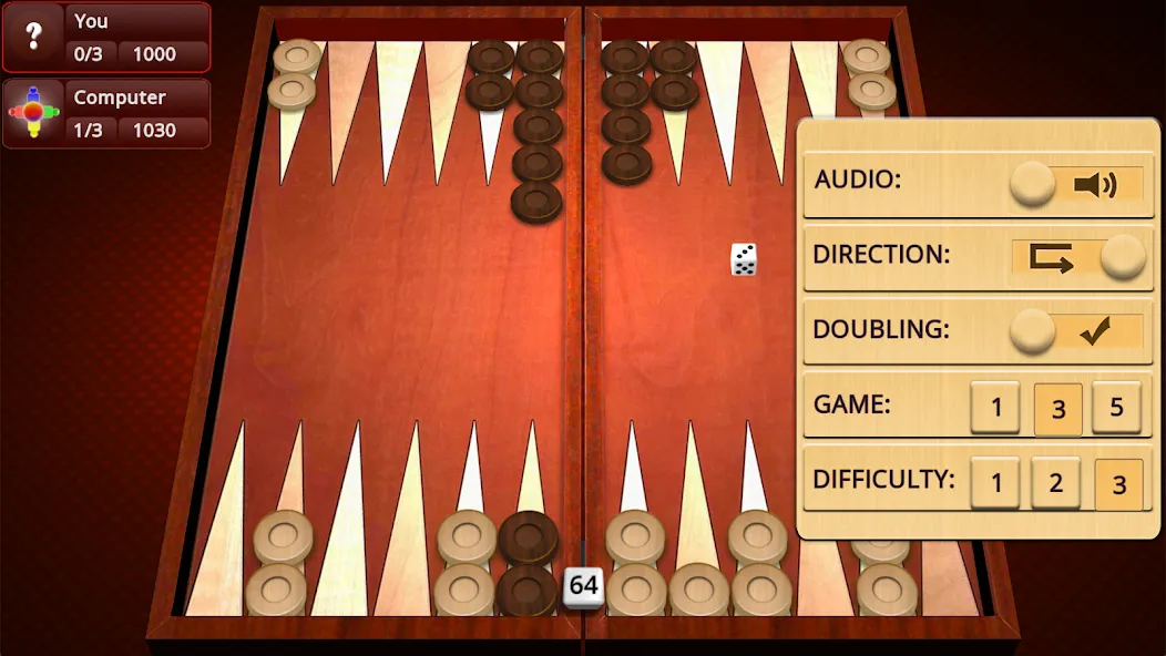 Backgammon Mighty МОД/Взлом [Меню, Бесконечные монеты и Открытые уровни] Screenshot 3