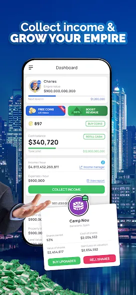 Landlord - Estate Trading Game (Лендлорд) МОД/Взлом [Меню, Бесконечные монеты и Открытые уровни] Screenshot 2