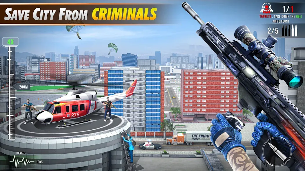 Sniper Shooter Mission Games МОД/Взлом [Все открыто, Дополнительные деньги и Меню MOD] Screenshot 2
