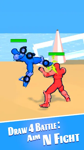 Draw 4 Battle: Aim N Fight (Драв 4 Баттл) МОД/Взлом [Бесконечные деньги, Монеты и Мега MOD] Screenshot 1