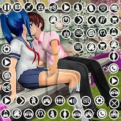 Скачать взлом Anime High School Girl Life 24 на Андроид (Много денег) бесплатно