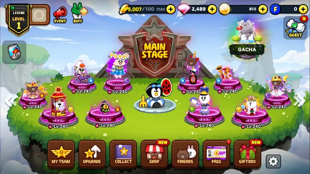 LINE Rangers: Brown-Cony Wars! МОД/Взлом [Все открыто, Дополнительные деньги и Меню MOD] Screenshot 2
