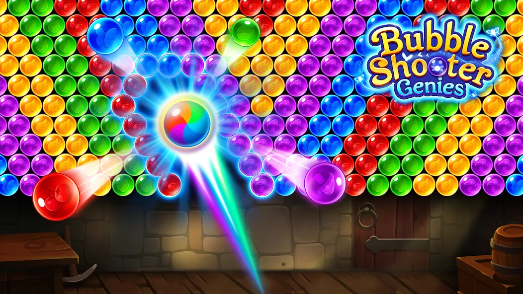 Bubble Shooter Genies МОД/Взлом [Меню, Бесконечные монеты и Открытые уровни] Screenshot 3