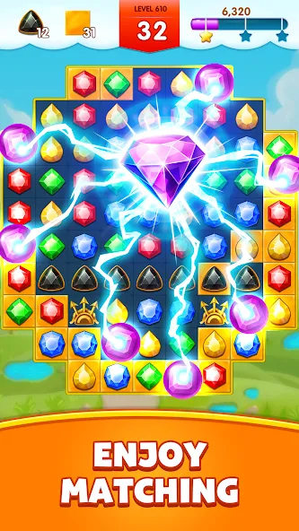 Jewels Legend - Match 3 Puzzle (Джуэл Легенд) МОД/Взлом [Бесконечные деньги, Монеты и Мега MOD] Screenshot 3