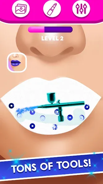 Lip Art Makeup Beauty Game МОД/Взлом [Много монет, Открытые уровни и Мега MOD] Screenshot 4