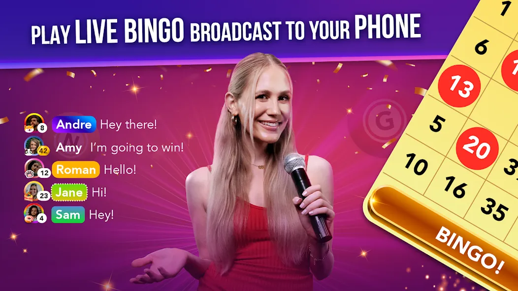 Live Play Bingo: Real Hosts (Лайв Плей Бинго) МОД/Взлом [Деньги, Монеты и Меню MOD] Screenshot 1