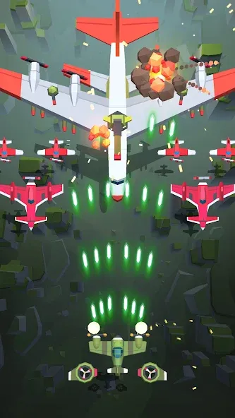 Burning Sky: Aircraft Combat (Бернинг Скай) МОД/Взлом [Меню, Бесконечные монеты и Открытые уровни] Screenshot 2