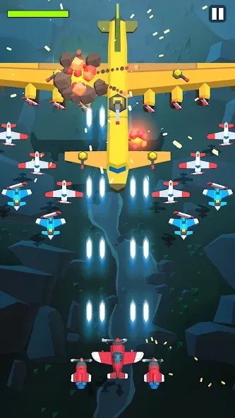 Burning Sky: Aircraft Combat (Бернинг Скай) МОД/Взлом [Меню, Бесконечные монеты и Открытые уровни] Screenshot 5