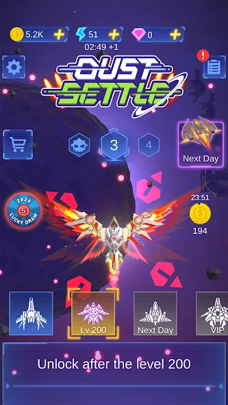 Dust Settle 3D - Galaxy Attack (Даст Сеттл 3Д) МОД/Взлом [Бесконечные деньги, Монеты и Мега MOD] Screenshot 1
