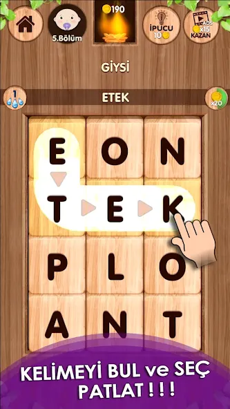 Düşen! Kelime Oyunu МОД/Взлом [Все открыто, Дополнительные деньги и Меню MOD] Screenshot 1