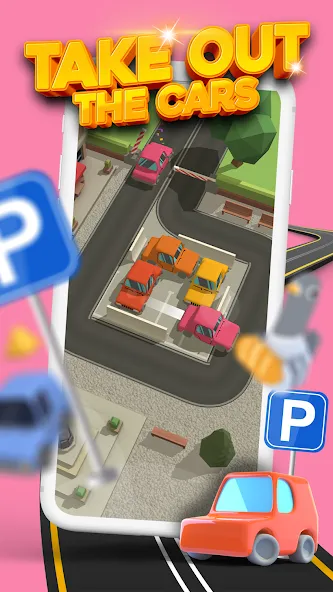 Parking Jam 3D (Парковочный затор 3D) МОД/Взлом [Все открыто, Дополнительные деньги и Меню MOD] Screenshot 1
