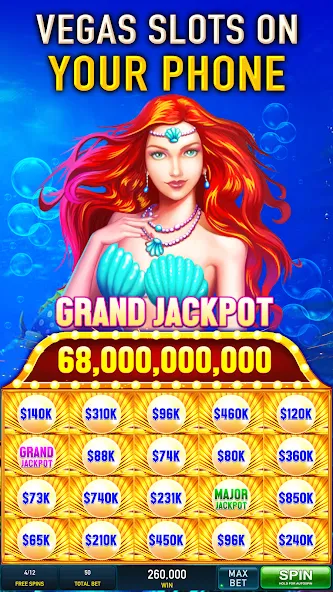 Slots Cash:Vegas Slot Machines (Слотс Кэш) МОД/Взлом [Меню, Бесконечные монеты и Открытые уровни] Screenshot 1