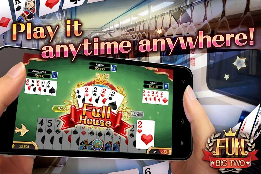 Fun Big 2 Taiwan: Card Craze (Фан Биг 2 Тайвань) МОД/Взлом [Все открыто, Дополнительные деньги и Меню MOD] Screenshot 3
