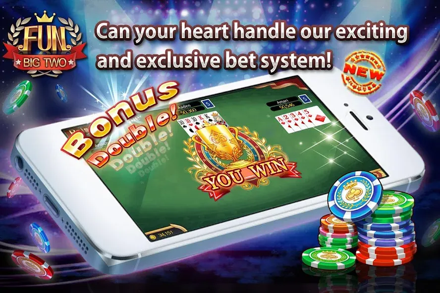 Fun Big 2 Taiwan: Card Craze (Фан Биг 2 Тайвань) МОД/Взлом [Все открыто, Дополнительные деньги и Меню MOD] Screenshot 4