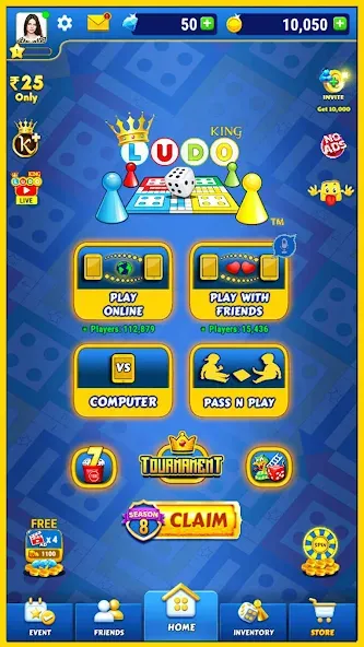 Ludo King™ (Лудо Кинг) МОД/Взлом [Меню, Бесконечные монеты и Открытые уровни] Screenshot 5