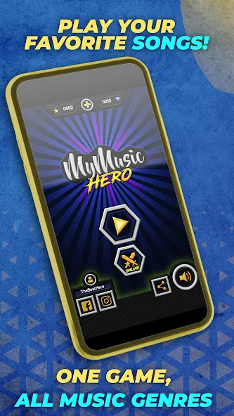 Guitar Hero Mobile: Music Game (Гитар Хиро Мобайл) МОД/Взлом [Деньги, Монеты и Меню MOD] Screenshot 1