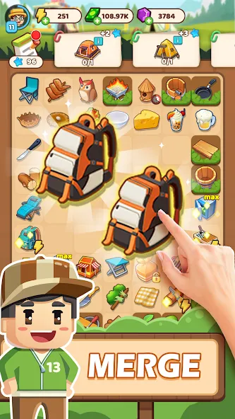 Campsite Craze: Puzzle Merge (Кемпинговая Лихорадка) МОД/Взлом [Бесконечные деньги, Монеты и Мега MOD] Screenshot 2