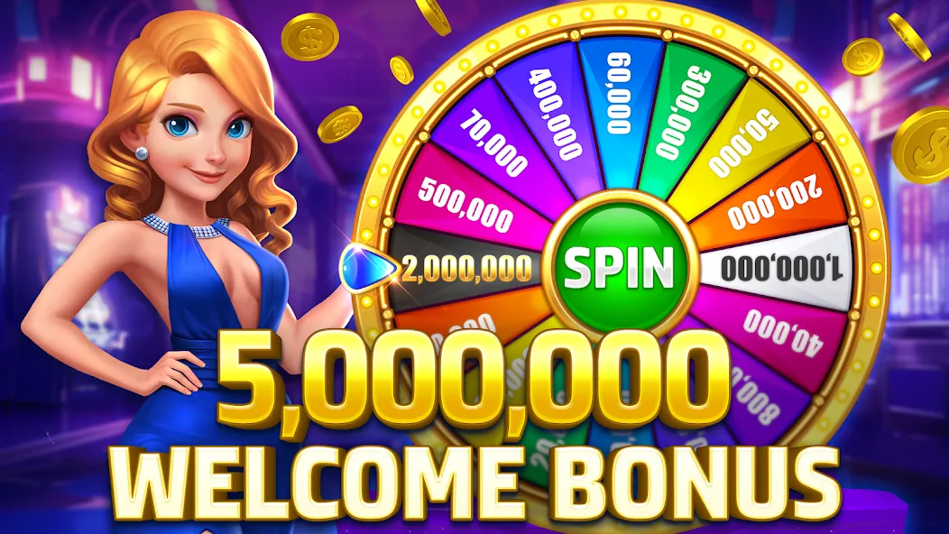 HighRoller Vegas: Casino Games (Хайроллер Вегас) МОД/Взлом [Много денег, Монет и Все открыто] Screenshot 1
