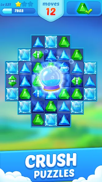 Jewel Crush™ - Match 3 Legend МОД/Взлом [Много монет, Открытые уровни и Мега MOD] Screenshot 3