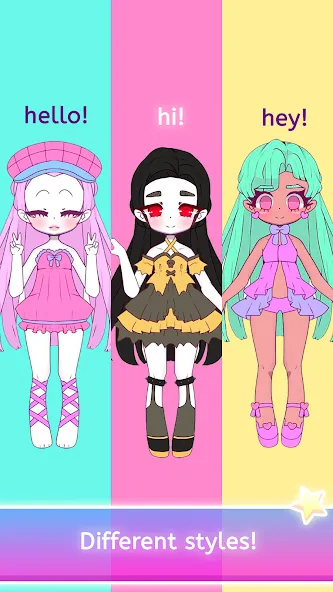 Mimistar dress up chibi doll (Министар) МОД/Взлом [Меню, Бесконечные монеты и Открытые уровни] Screenshot 2