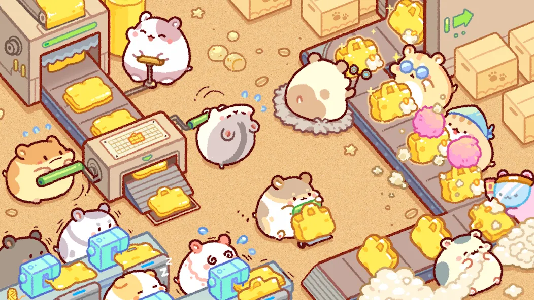 Hamster Bag Factory : Tycoon (Хэмстер сумка фабрика) МОД/Взлом [Много денег, Монет и Все открыто] Screenshot 1