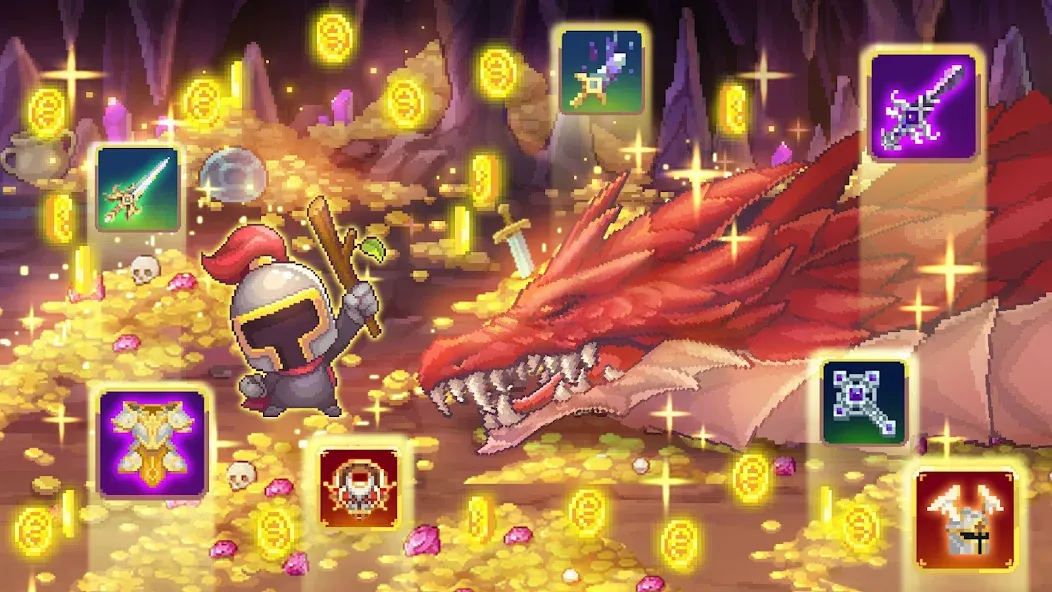 Retro Hero Mr Kim : Idle RPG МОД/Взлом [Все открыто, Дополнительные деньги и Меню MOD] Screenshot 2