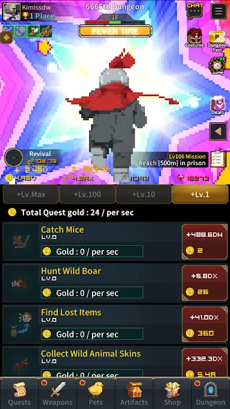 Retro Hero Mr Kim : Idle RPG МОД/Взлом [Все открыто, Дополнительные деньги и Меню MOD] Screenshot 5