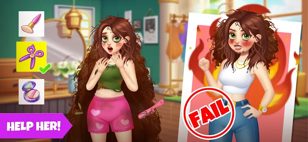 Makeover Blast: Dressup Salon (Мейковер Бласт) МОД/Взлом [Меню, Бесконечные монеты и Открытые уровни] Screenshot 2
